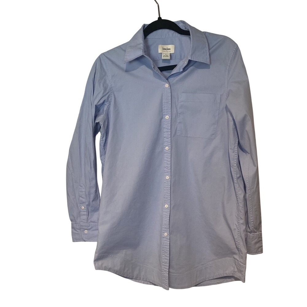 Neiman Marcus Exclusive Mens Light Blue‎ Cotton Blend Button Down Shirt Size M